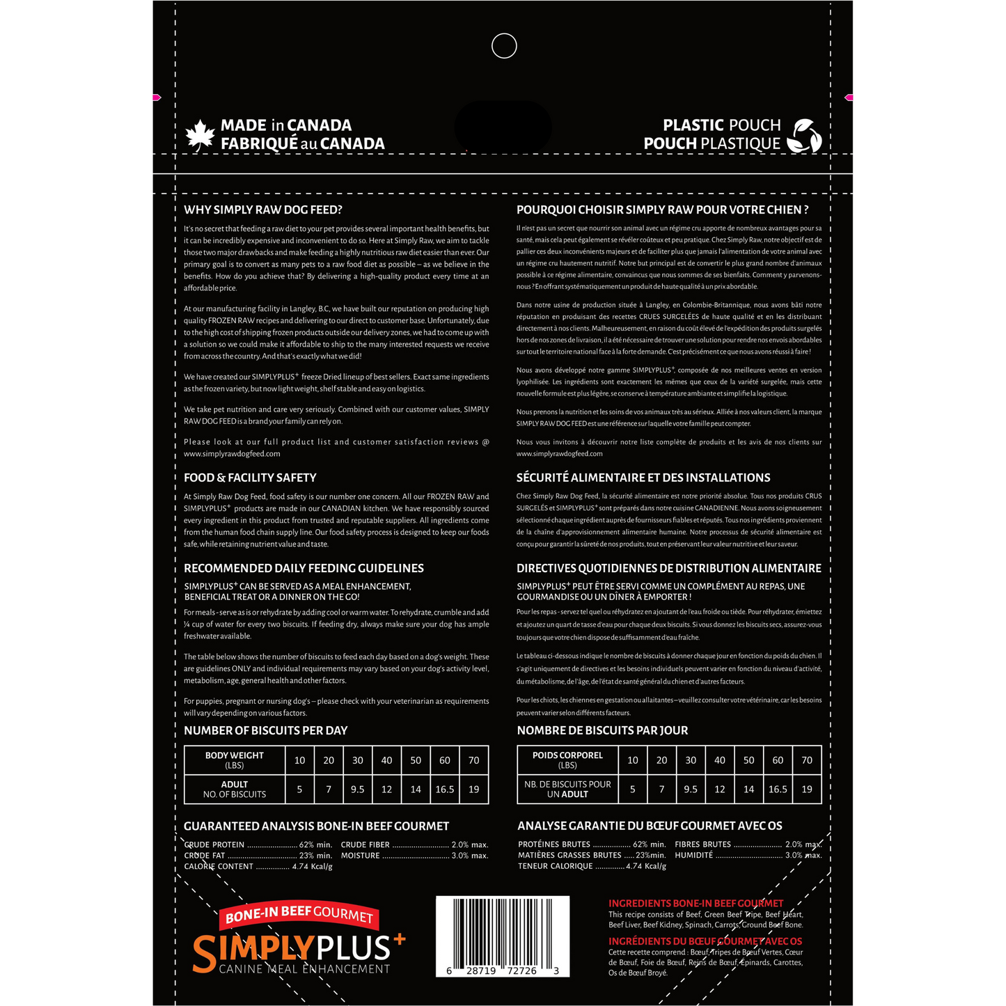 Simply Plus+ Freeze Dried Bone-in Beef Gourmet