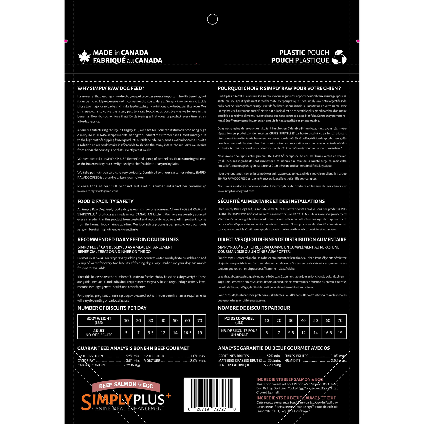 Simply Plus+ Freeze Dried Beef, Salmon & Egg